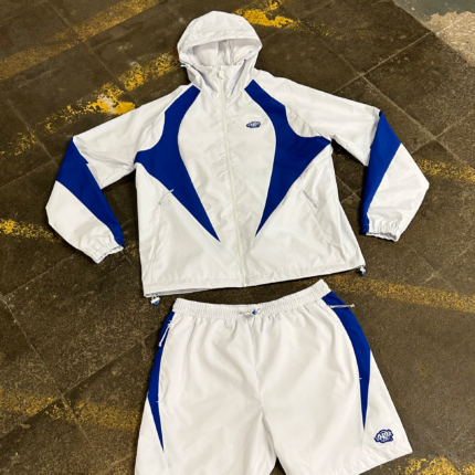 VORTEX WOVEN SHORT TRACKSUIT – WHITE/BLUE