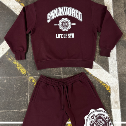 VARSITY CREW SHORT SET - BURGUNDY